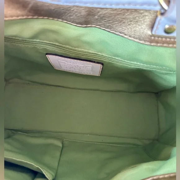 Vintage COACH #4439 Ladybug Motif Boxy Straw Tote Bag Limited Edition 2004 - Picture 11 of 12